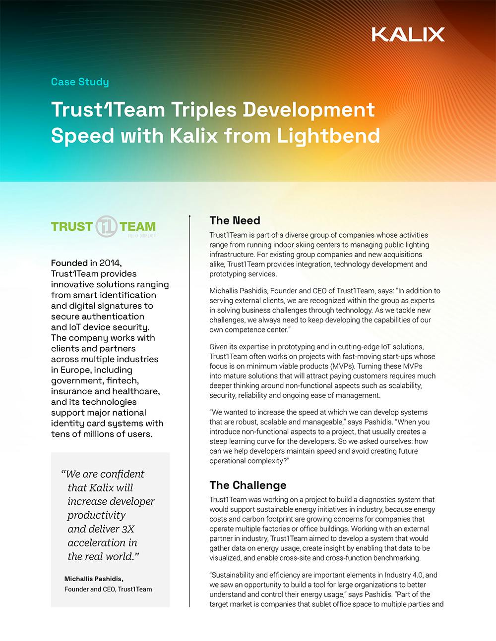 Trust1Team Triples Development Speed with Kalix from Lightbend